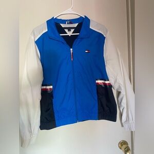 Tommy Hilfiger Blue and White Windbreaker‎ Jacket men size medium